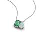 3 - Arika 1.06 ctw Emerald Shape Created Alexandrite with Pear Shape Opal Toi Et Moi Women Pendant Necklace 