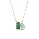 1 - Arika 1.06 ctw Emerald Shape Created Alexandrite with Pear Shape Opal Toi Et Moi Women Pendant Necklace 