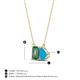 4 - Arika 1.06 ctw Emerald Shape Created Alexandrite with Pear Shape Turquoise Toi Et Moi Women Pendant Necklace 