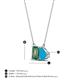 4 - Arika 1.06 ctw Emerald Shape Created Alexandrite with Pear Shape Turquoise Toi Et Moi Women Pendant Necklace 