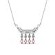 3 - Nacelle Pearl Drop Necklace with 1.23 ctw Rose Cut & Baguette Shape Natural Diamond in 18K White Gold  