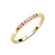 3 - Abila 0.35 ctw (2.00 mm) Princess Cut Pink Tourmaline 7 Stone Wedding Band 