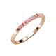3 - Abila 0.35 ctw (2.00 mm) Princess Cut Pink Tourmaline 7 Stone Wedding Band 