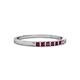 2 - Abila 0.39 ctw (2.00 mm) Princess Cut Rhodolite Garnet 7 Stone Wedding Band 