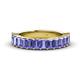 1 - Alaya Emerald Cut Tanzanite 14 Stone Wedding Band 