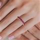 6 - Alaya Emerald Cut Pink Tourmaline 14 Stone Wedding Band 