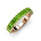 4 - Alaya Emerald Cut Peridot 14 Stone Wedding Band 