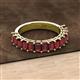 3 - Alaya Emerald Cut Red Garnet 14 Stone Wedding Band 