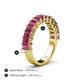 5 - Alaya Emerald Cut Rhodolite Garnet 14 Stone Wedding Band 