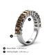 5 - Alaya Emerald Cut Smoky Quartz 14 Stone Wedding Band 