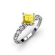 3 - Alicia Diamond and Princess Cut Lab Created Yellow Sapphire Engagement Ring 