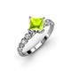 3 - Alicia Princess Cut Peridot and Diamond Engagement Ring 