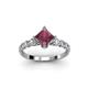 2 - Alicia Princess Cut Rhodolite Garnet and Diamond Engagement Ring 