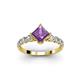 2 - Alicia Lab Grown Diamond and Amethyst Engagement Ring 