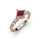 3 - Alicia Lab Grown Diamond and Rhodolite Garnet Engagement Ring 