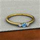 2 - Shirley 3.50 mm Round Blue Topaz and Diamond Three Stone Engagement Ring 