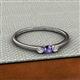 2 - Shirley 3.50 mm Round Iolite and Diamond Three Stone Engagement Ring 