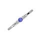 3 - Shirley 3.50 mm Round Tanzanite and Diamond Three Stone Engagement Ring 