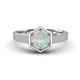 1 - Dinah 0.66 ct Opal Women Hexagonal Signet Solitaire Engagement Ring 