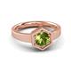 3 - Dinah 1.10 ct Peridot Women Hexagonal Signet Solitaire Engagement Ring 