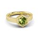 3 - Dinah 1.10 ct Peridot Women Hexagonal Signet Solitaire Engagement Ring 