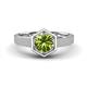 1 - Dinah 1.10 ct Peridot Women Hexagonal Signet Solitaire Engagement Ring 