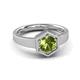 3 - Dinah 1.10 ct Peridot Women Hexagonal Signet Solitaire Engagement Ring 