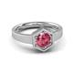 3 - Dinah 0.87 ct Pink Tourmaline Women Hexagonal Signet Solitaire Engagement Ring 