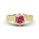 1 - Dinah 0.87 ct Pink Tourmaline Women Hexagonal Signet Solitaire Engagement Ring 