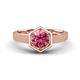 1 - Dinah 0.87 ct Pink Tourmaline Women Hexagonal Signet Solitaire Engagement Ring 