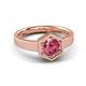 3 - Dinah 0.87 ct Pink Tourmaline Women Hexagonal Signet Solitaire Engagement Ring 
