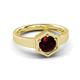 3 - Dinah 1.05 ct Red Garnet Women Hexagonal Signet Solitaire Engagement Ring 