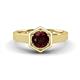 1 - Dinah 1.05 ct Red Garnet Women Hexagonal Signet Solitaire Engagement Ring 