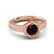 3 - Dinah 1.05 ct Red Garnet Women Hexagonal Signet Solitaire Engagement Ring 