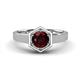 1 - Dinah 1.05 ct Red Garnet Women Hexagonal Signet Solitaire Engagement Ring 