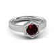 3 - Dinah 1.05 ct Red Garnet Women Hexagonal Signet Solitaire Engagement Ring 