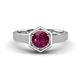 1 - Dinah 1.00 ct Rhodolite Garnet Women Hexagonal Signet Solitaire Engagement Ring 