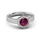 3 - Dinah 1.00 ct Rhodolite Garnet Women Hexagonal Signet Solitaire Engagement Ring 