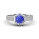 1 - Dinah 0.92 ct Tanzanite Women Hexagonal Signet Solitaire Engagement Ring 