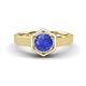 1 - Dinah 0.92 ct Tanzanite Women Hexagonal Signet Solitaire Engagement Ring 