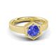 3 - Dinah 0.92 ct Tanzanite Women Hexagonal Signet Solitaire Engagement Ring 