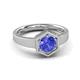 3 - Dinah 0.92 ct Tanzanite Women Hexagonal Signet Solitaire Engagement Ring 