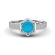1 - Dinah 0.62 ct Turquoise Women Hexagonal Signet Solitaire Engagement Ring 