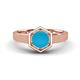 1 - Dinah 0.62 ct Turquoise Women Hexagonal Signet Solitaire Engagement Ring 