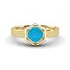 1 - Dinah 0.62 ct Turquoise Women Hexagonal Signet Solitaire Engagement Ring 