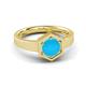 3 - Dinah 0.62 ct Turquoise Women Hexagonal Signet Solitaire Engagement Ring 