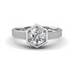 1 - Dinah 1.00 ct GIA Certified Natural Diamond Women Hexagonal Signet Solitaire Engagement Ring 