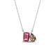 1 - Arika 0.95 ctw Emerald Shape Pink Tourmaline with Pear Shape Smoky Quartz Toi Et Moi Women Pendant Necklace 