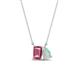 1 - Arika 0.85 ctw Emerald Shape Pink Tourmaline with Pear Shape Opal Toi Et Moi Women Pendant Necklace 