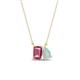 1 - Arika 0.85 ctw Emerald Shape Pink Tourmaline with Pear Shape Opal Toi Et Moi Women Pendant Necklace 